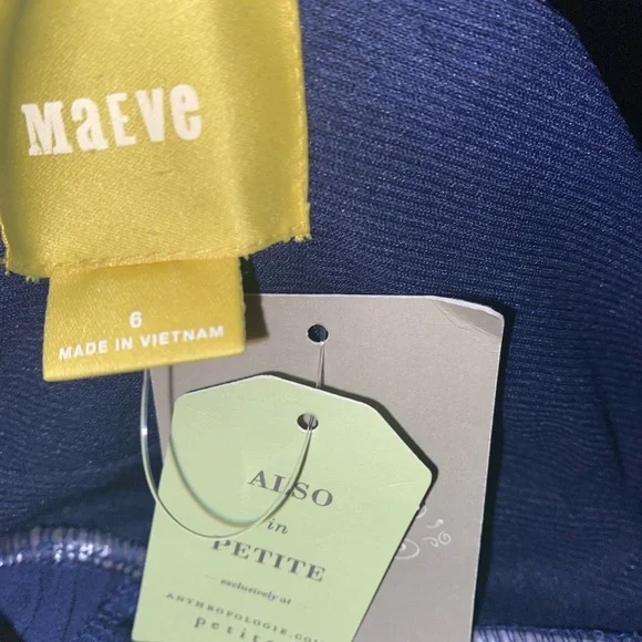 Anthropologie Maeve Jewel Blue Twisted Straps Stretchy Pockets Maxi Chic Dress 6 - Picture 7 of 11